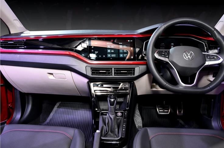 Dashboard view on the 2022 VW Virtus.